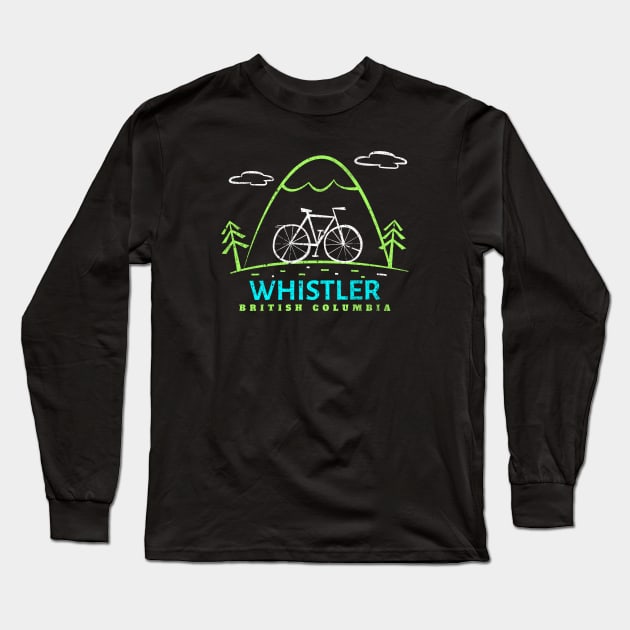 Whistler, British Columbia Bike Long Sleeve T-Shirt by Mountain Morning Graphics